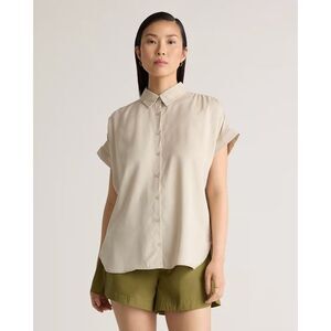 NWT Quince Vintage Wash Tencel Camp Shirt In Shale Medium